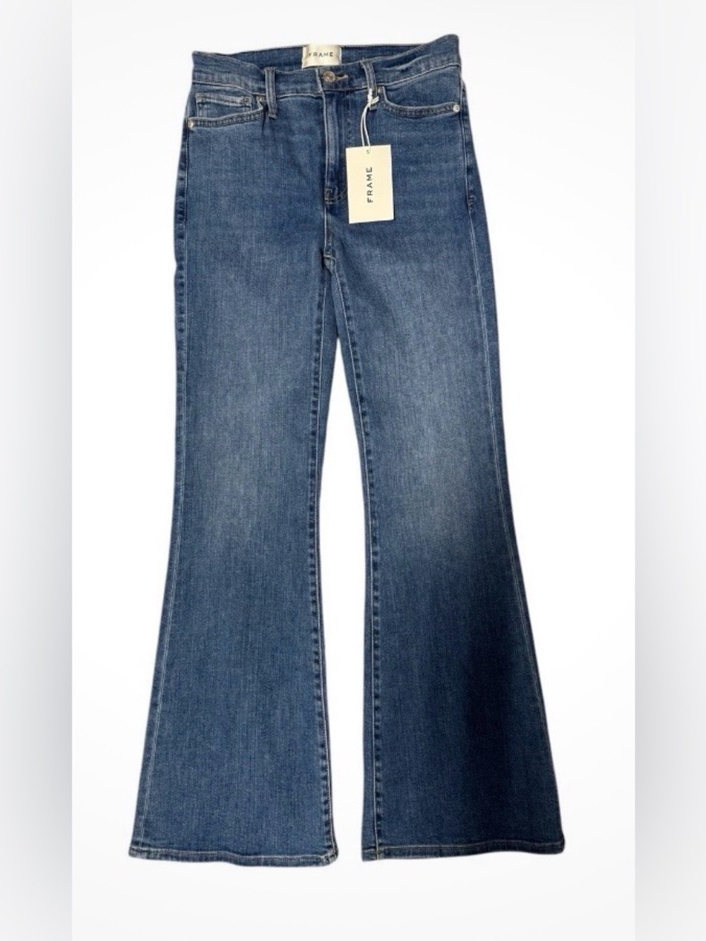 Frame Denim High-Rise  Blue Flare Jeans